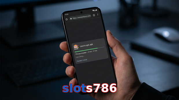 Main screen of Slots786 apk page for PK players