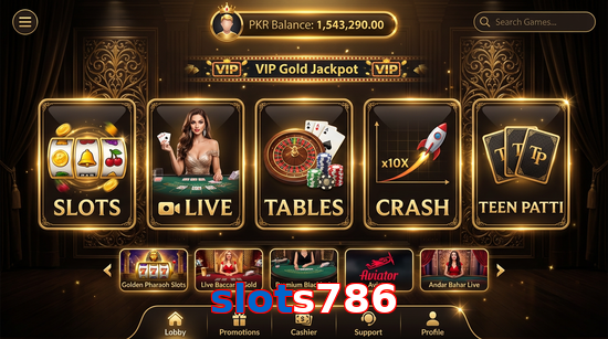Main screen of Slots786 casino page for PK players